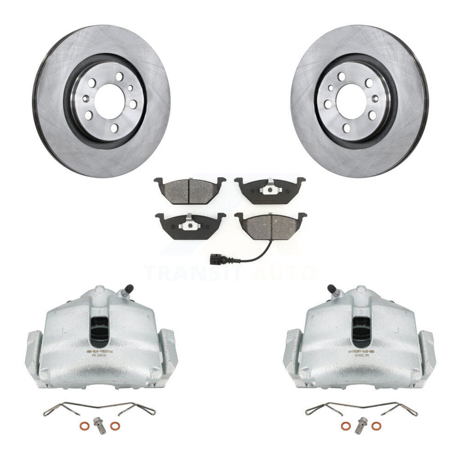 Front Disc Brake Caliper Rotors And Semi-Metallic Pads Kit For 2006 Volkswagen Jetta 2.0L With 280mm Diameter Rotor 7th 8th Digit Of VIN Is "9M" Or "1J" KC8-100196S