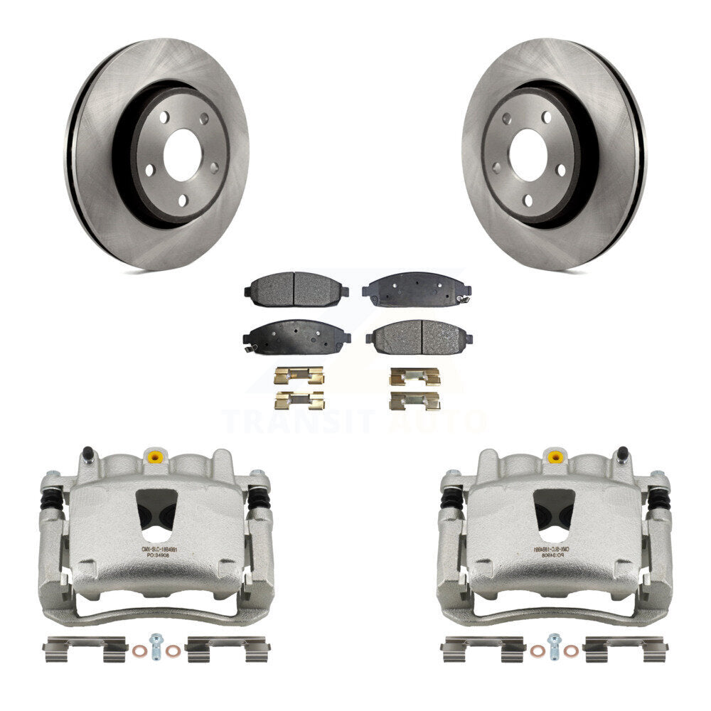 Front Disc Brake Caliper Rotor & Semi-Metallic Pad Kit For Jeep Grand Cherokee Commander KC8-100197P