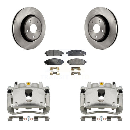 Front Disc Brake Caliper Rotor & Semi-Metallic Pad Kit For Jeep Grand Cherokee Commander KC8-100197P
