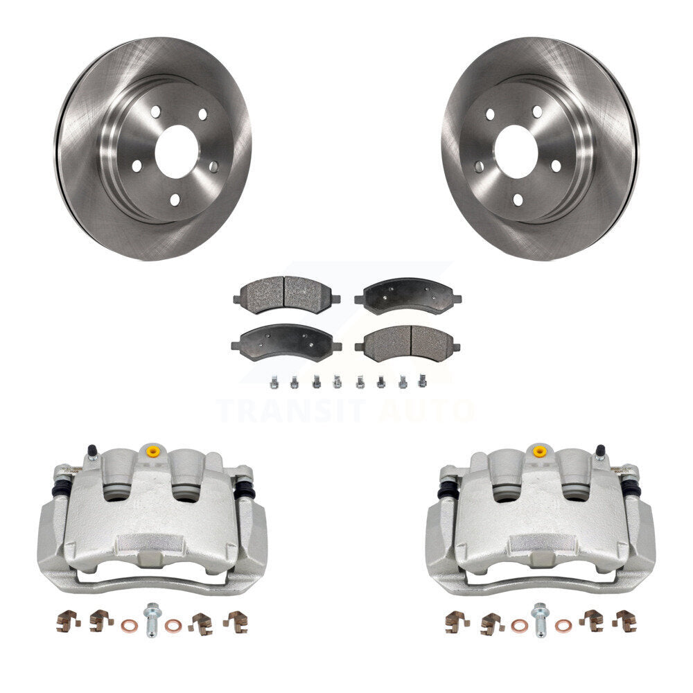 Front Disc Brake Caliper Rotors And Semi-Metallic Pads Kit For Ram 1500 Classic Dodge KC8-100198P