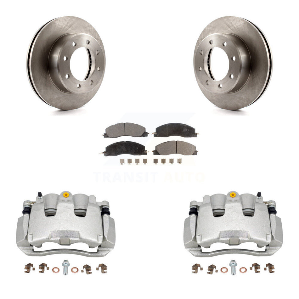 Front Disc Brake Caliper Rotor Semi-Metallic Pad Kit For 2012 Ram 1500 With 8 Lug Wheels KC8-100199P