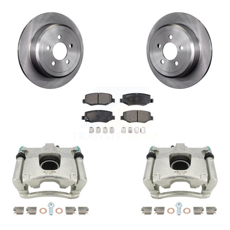 Rear Disc Brake Caliper Rotors And Ceramic Pads Kit For Jeep Liberty Dodge Nitro KC8-100199T by Transit Auto