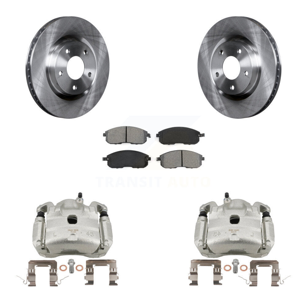 Front Brake Caliper Rotor & Semi-Metallic Pad Kit For 07-10 Nissan Sentra SE-R with 2.5L KC8-100200S