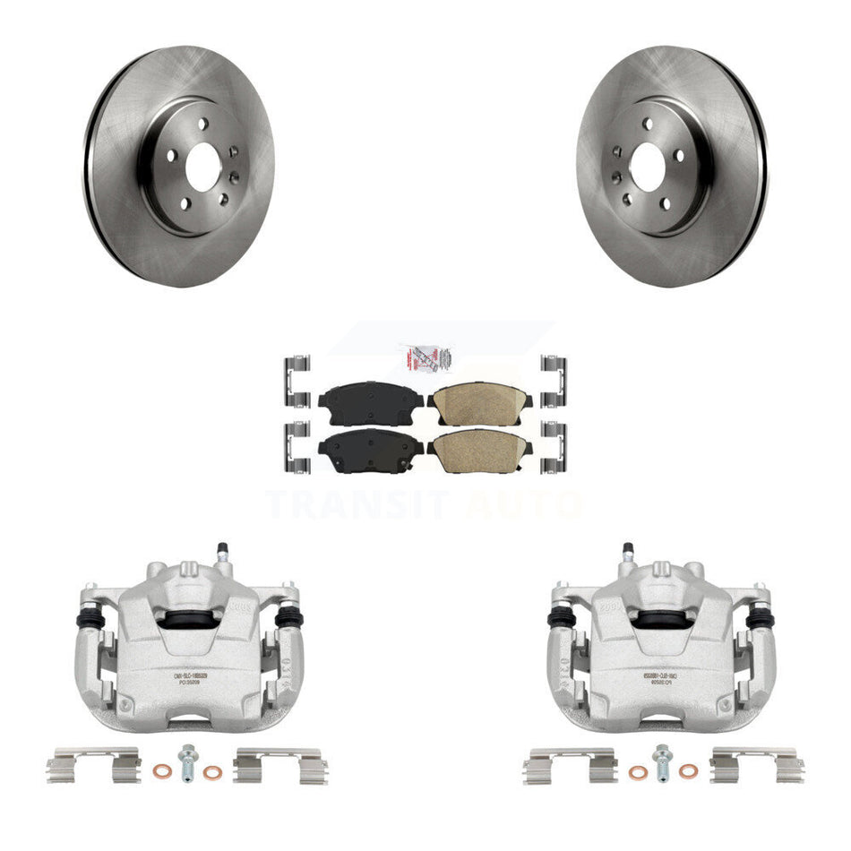 Front Disc Brake Caliper Rotors And Ceramic Pads Kit For 2013-2017 Buick Encore Chevrolet Trax KC8-100201N