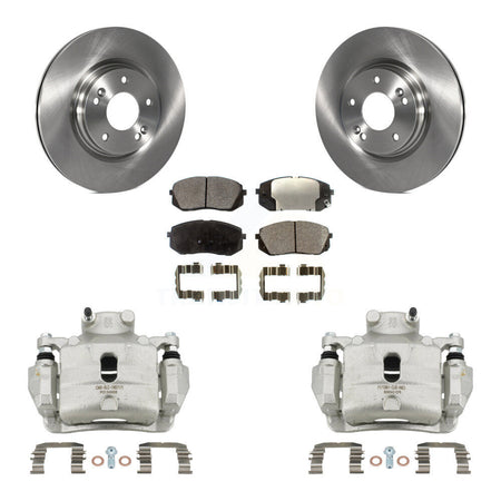 Front Disc Brake Caliper Rotors And Semi-Metallic Pads Kit For Hyundai Sonata KC8-100201P