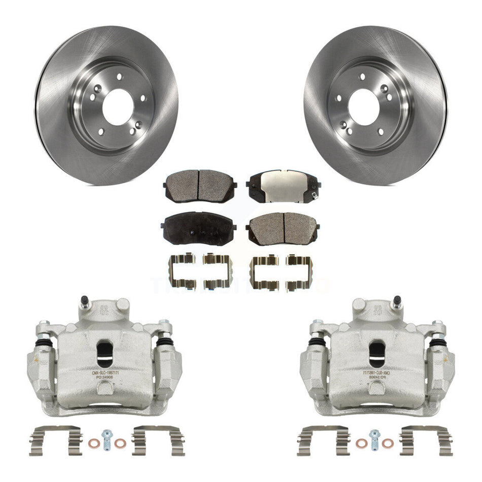 Front Disc Brake Caliper Rotors And Semi-Metallic Pads Kit For Hyundai Sonata KC8-100201P