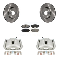 Front Disc Brake Caliper Rotors And Semi-Metallic Pads Kit For 2004-2005 Acura TL Automatic transmission KC8-100201S