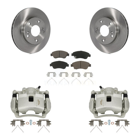 Front Disc Brake Caliper Rotors And Ceramic Pads Kit For Honda Civic KC8-100203C