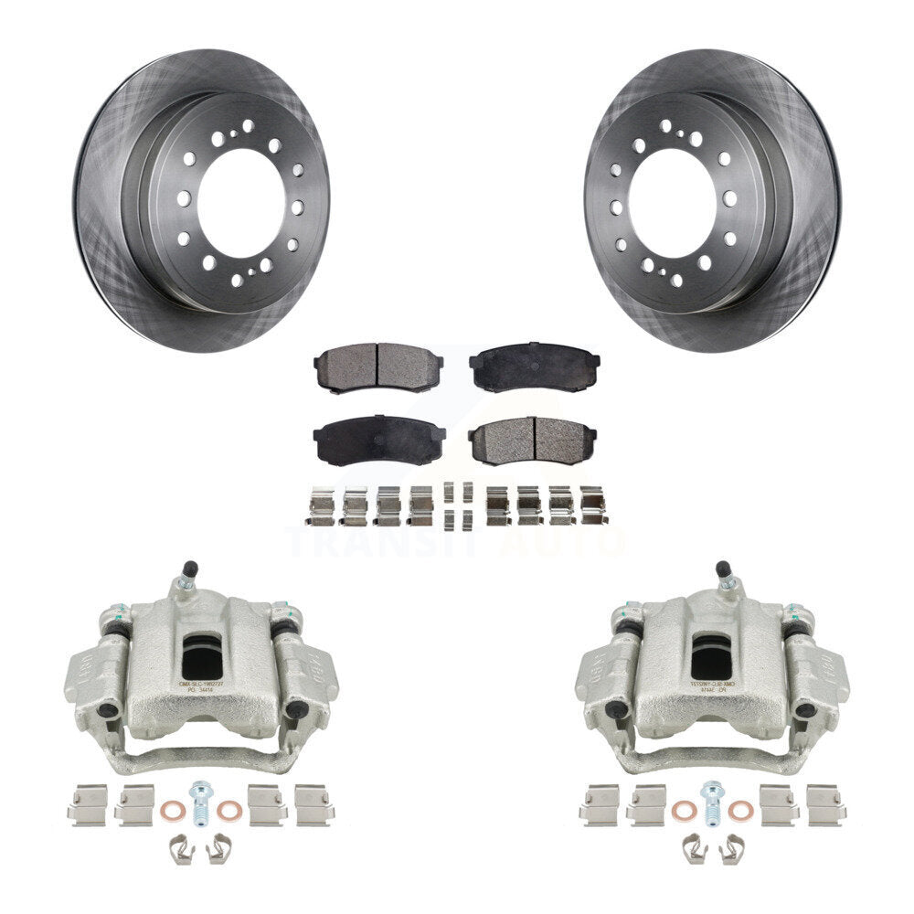 Rear Disc Brake Caliper Rotors And Ceramic Pads Kit For 2010-2014 Toyota FJ Cruiser KC8-100203T by Transit Auto