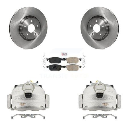 Front Brake Caliper Rotor Ceramic Pad Kit For 13-18 Ford Focus With 320mm Diameter KC8-100204N