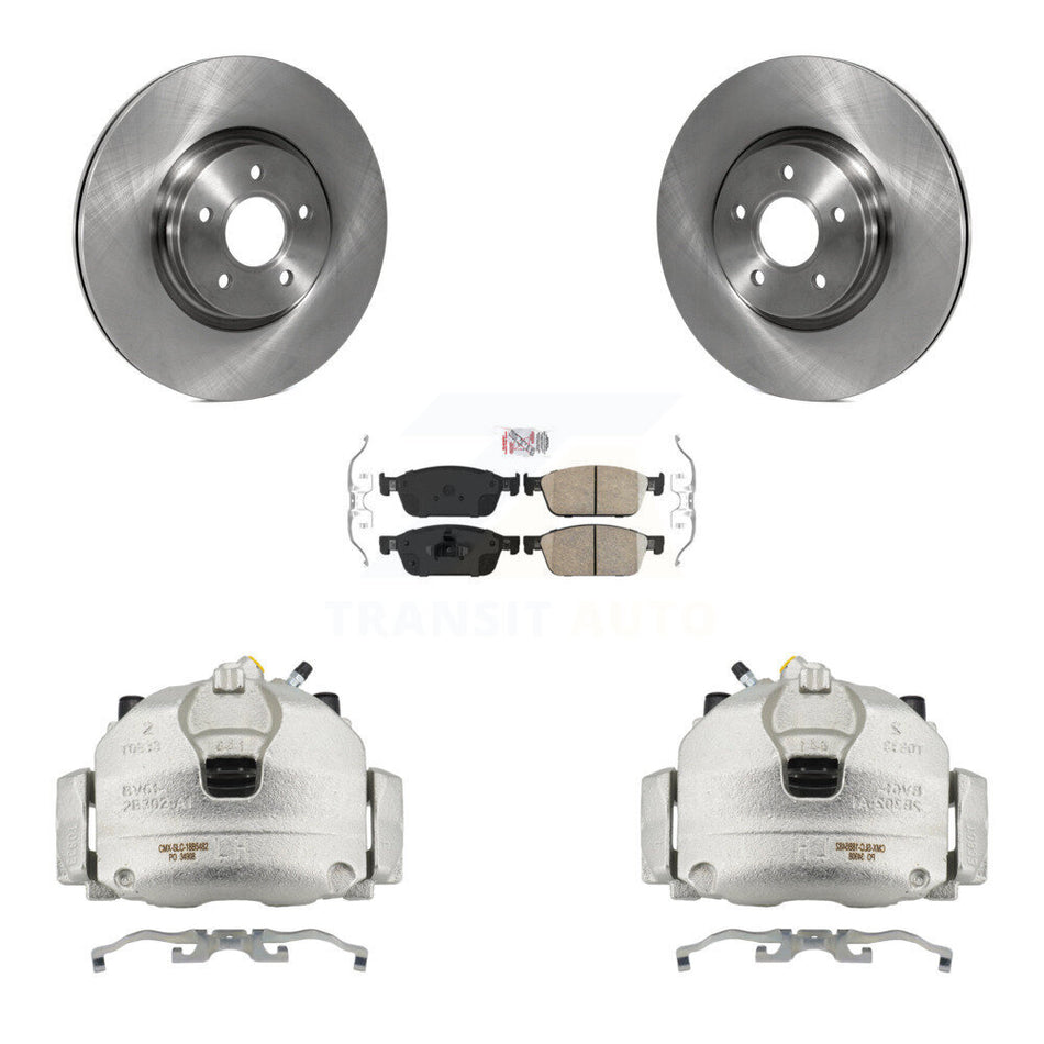 Front Brake Caliper Rotor Ceramic Pad Kit For 13-18 Ford Focus With 320mm Diameter KC8-100204N