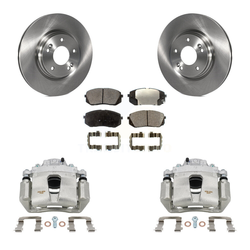 Front Brake Caliper Rotors Semi-Metallic Pad Kit For Hyundai Sonata 1.6L with GAS engine KC8-100204P