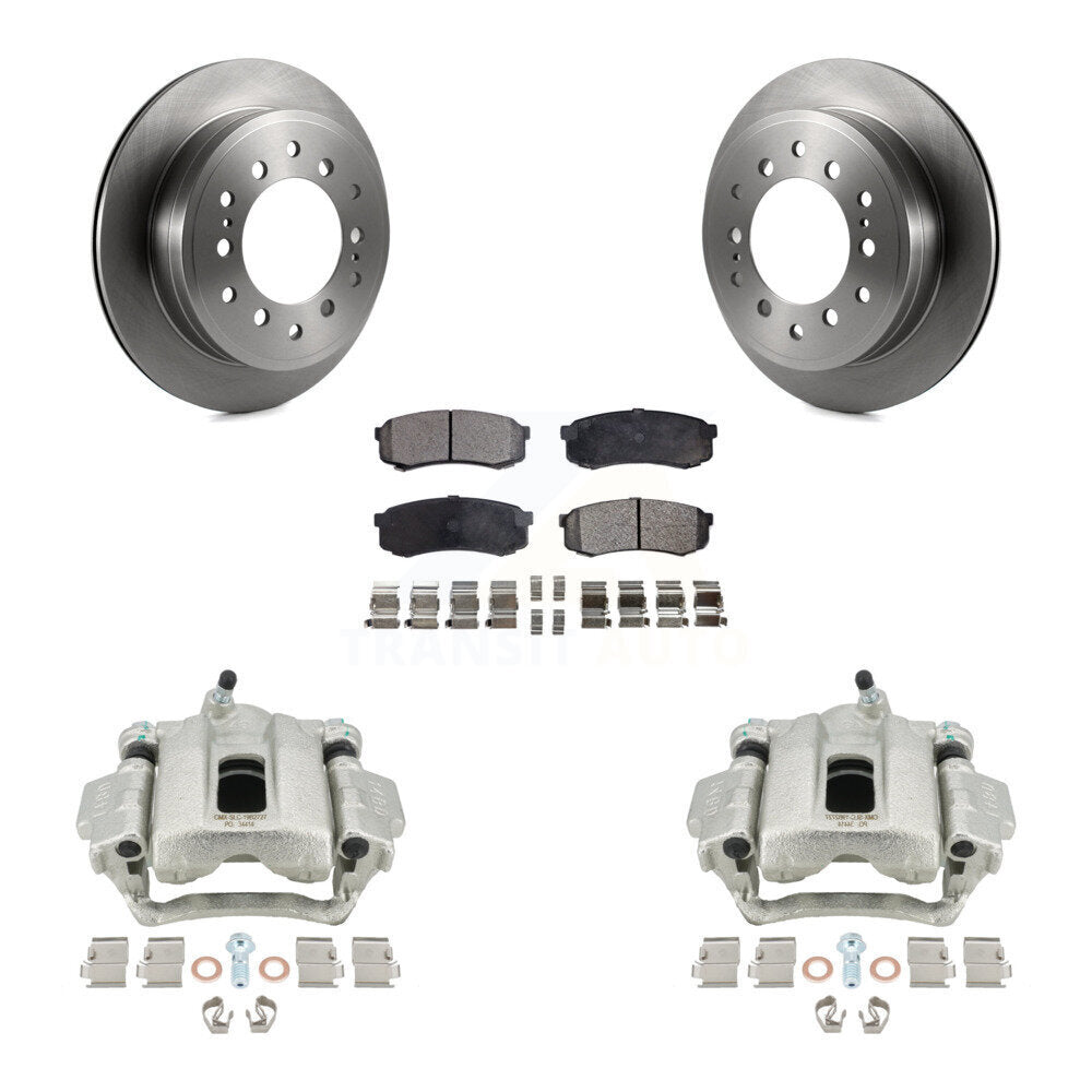 Rear Disc Brake Caliper Rotors And Ceramic Pads Kit For Toyota 4Runner FJ Cruiser KC8-100204T by Transit Auto