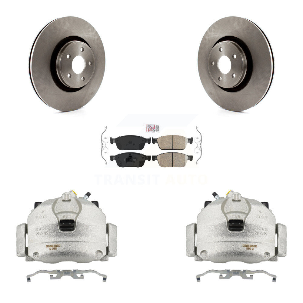 Front Disc Brake Caliper Rotors And Ceramic Pads Kit For Lincoln MKC KC8-100205N