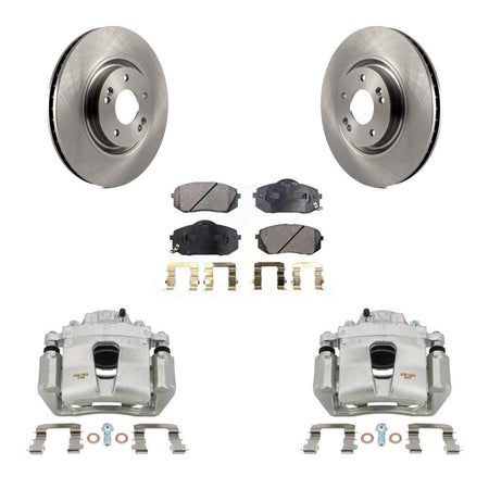 Front Brake Caliper Rotors Semi-Metallic Pad Kit For Hyundai Sonata 1.6L with GAS engine KC8-100205P
