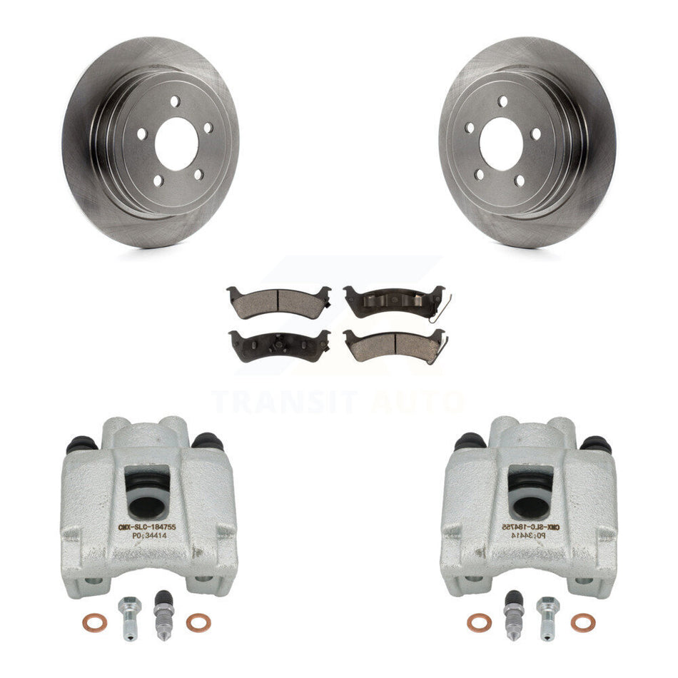 Rear Disc Brake Caliper Rotors And Ceramic Pads Kit For Ford Explorer Sport Trac KC8-100205T by Transit Auto