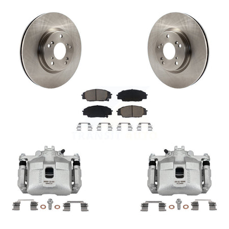 Front Disc Brake Caliper Rotors & Ceramic Pad Kit For 2006-2011 Honda Civic Si with 2.0L KC8-100206C