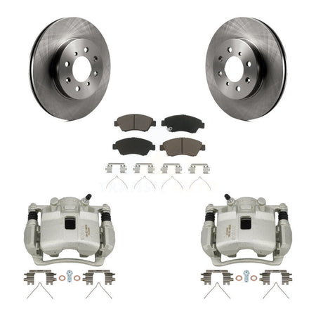 Front Disc Brake Caliper Rotors And Ceramic Pads Kit For 2007-2008 Honda Fit KC8-100207C