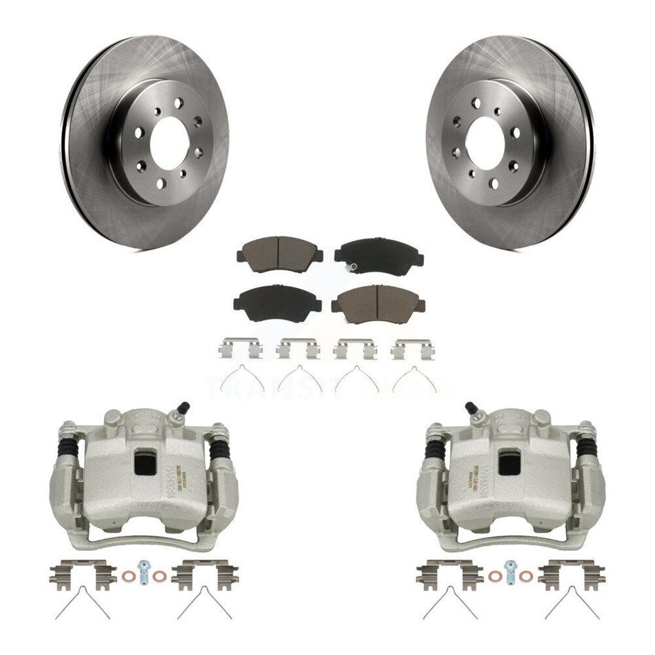 Front Disc Brake Caliper Rotors And Ceramic Pads Kit For 2007-2008 Honda Fit KC8-100207C