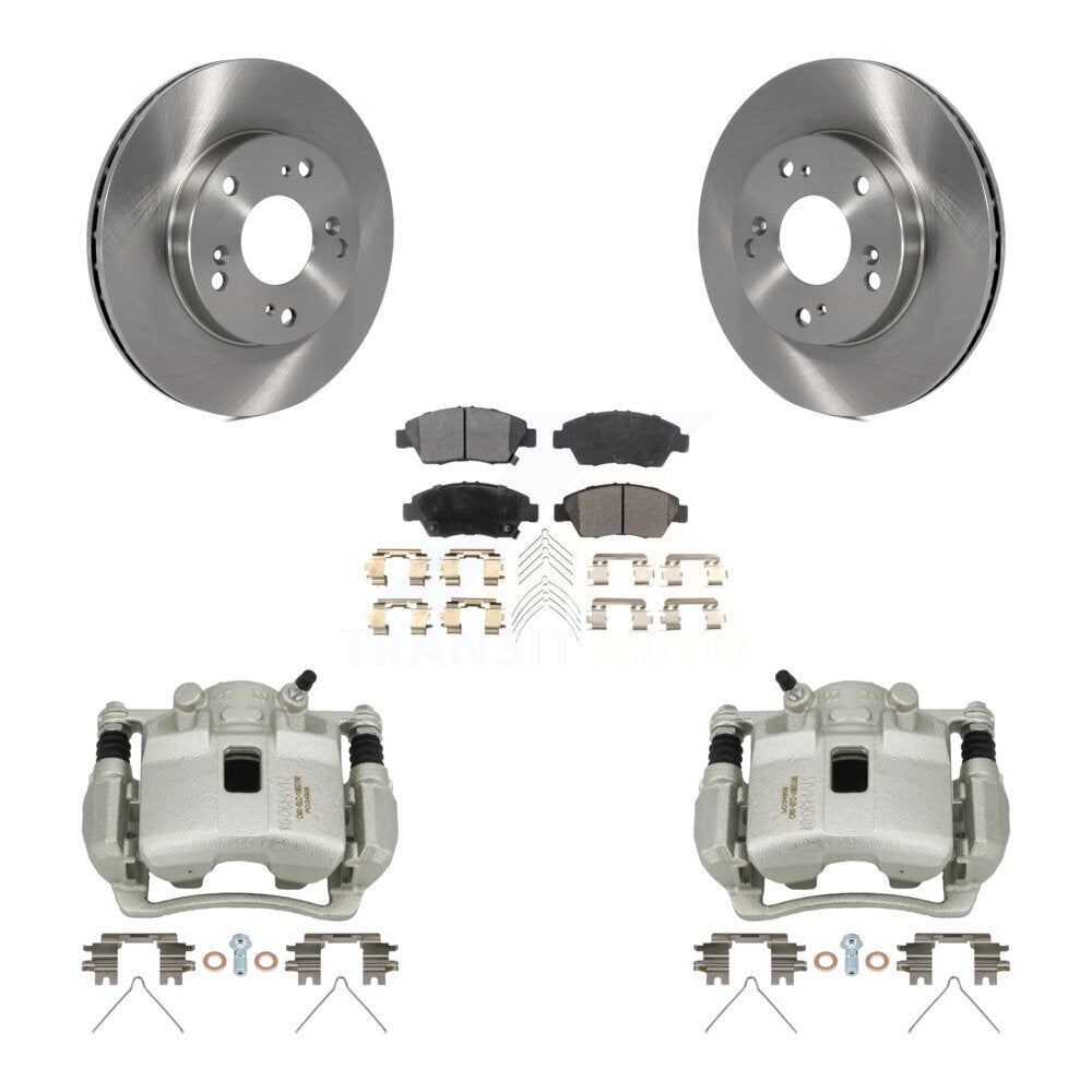 Front Disc Brake Caliper Rotors And Semi-Metallic Pads Kit For Honda Civic KC8-100207P