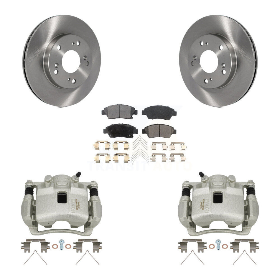 Front Disc Brake Caliper Rotors And Semi-Metallic Pads Kit For Honda Civic KC8-100207P