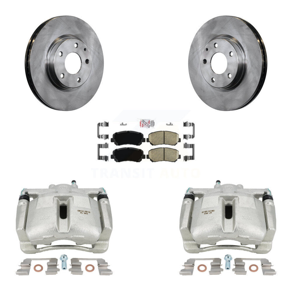 Front Disc Brake Caliper Rotors And Ceramic Pads Kit For 2013-2015 Mazda CX-5 KC8-100208N