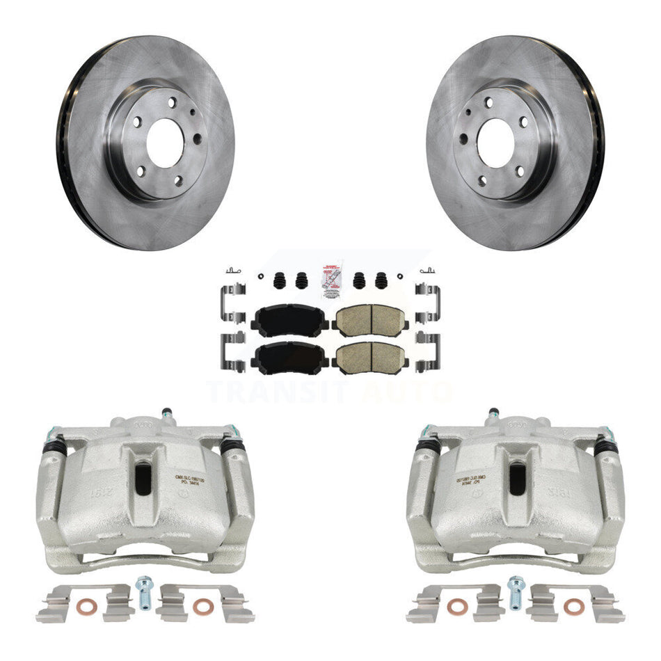 Front Disc Brake Caliper Rotors And Ceramic Pads Kit For 2013-2015 Mazda CX-5 KC8-100209N