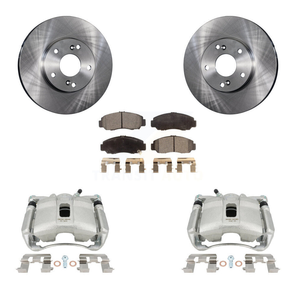 Front Disc Brake Caliper Rotors And Semi-Metallic Pads Kit For Honda Civic Acura CSX KC8-100209P by Transit Auto