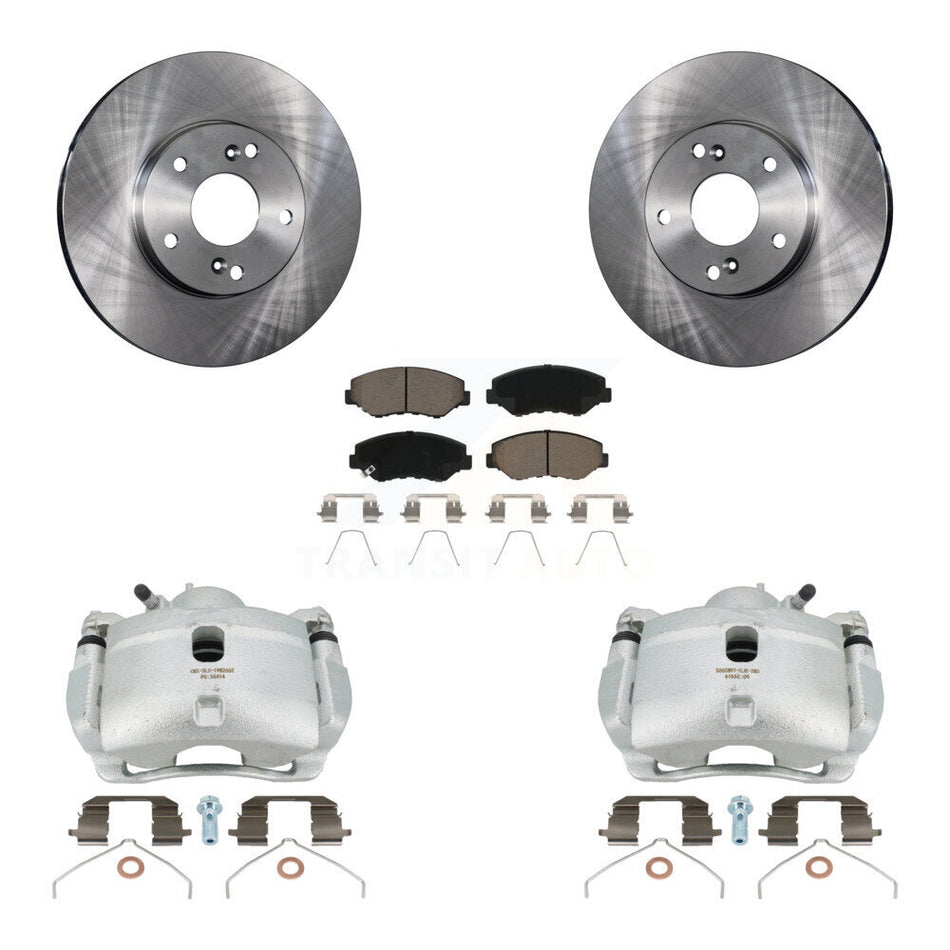 Front Disc Brake Caliper Rotors And Ceramic Pads Kit For 2003-2011 Honda Element KC8-100211C