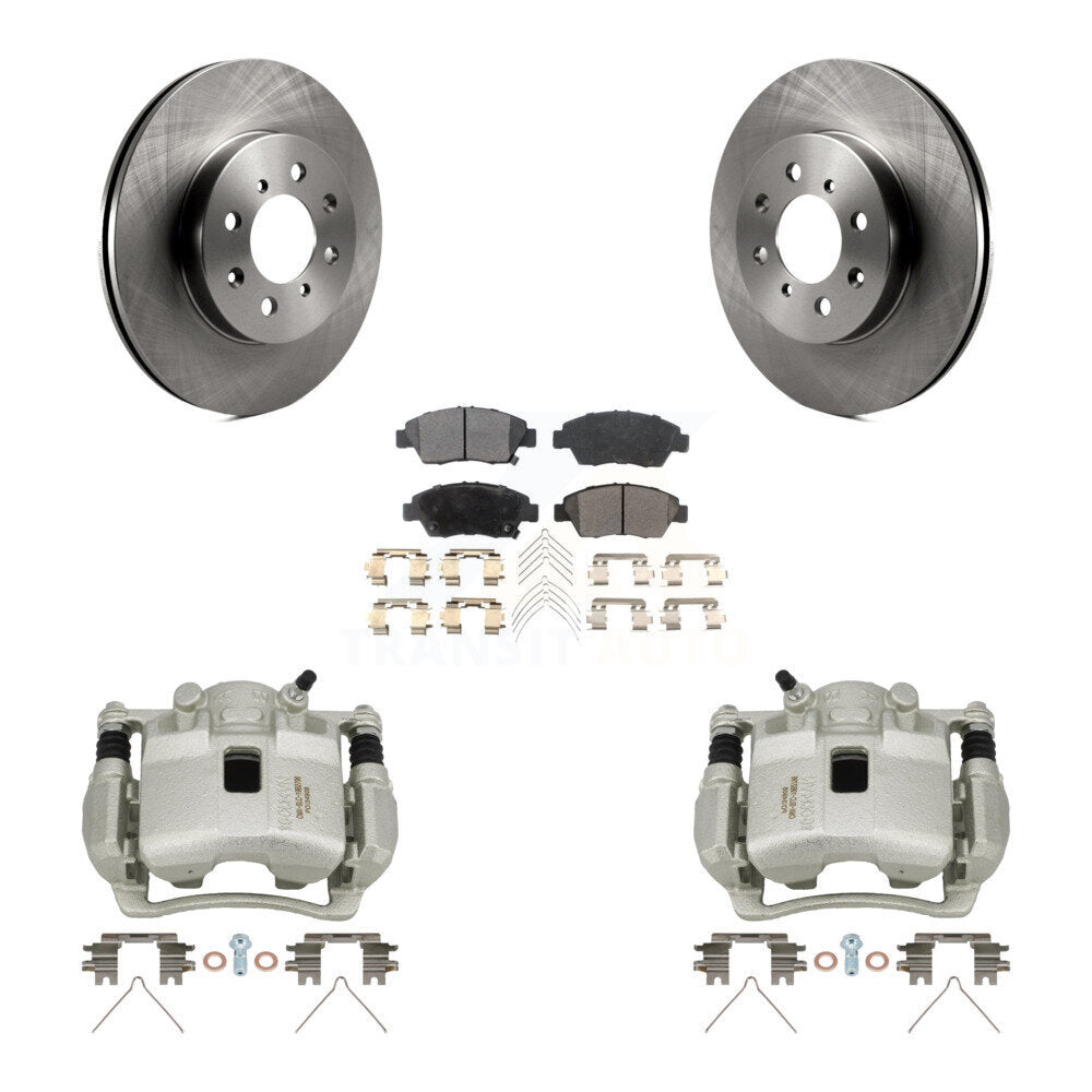 Front Disc Brake Caliper Rotors And Semi-Metallic Pads Kit For 2007-2008 Honda Fit KC8-100211P