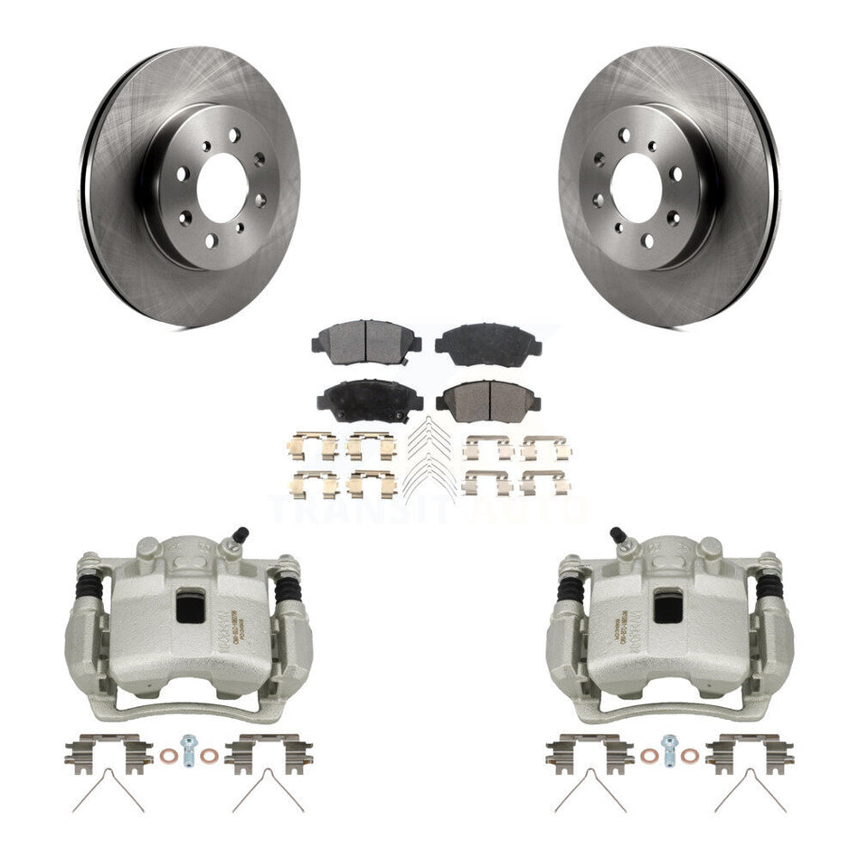 Front Disc Brake Caliper Rotors And Semi-Metallic Pads Kit For 2007-2008 Honda Fit KC8-100211P