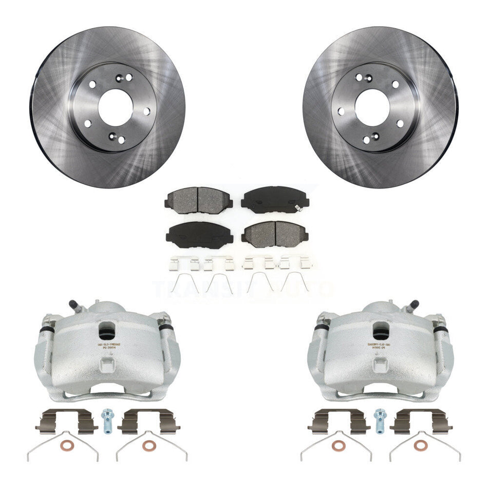 Front Disc Brake Caliper Rotors And Semi-Metallic Pads Kit For 2003-2011 Honda Element KC8-100211S