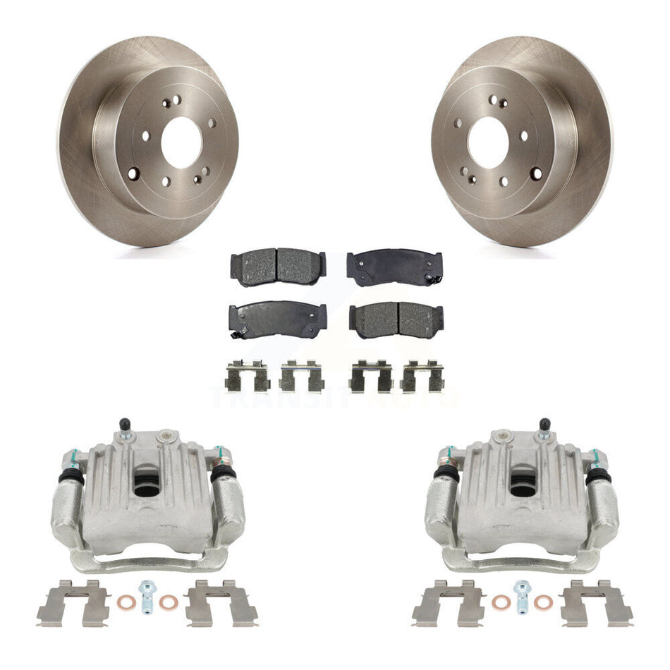 Rear Disc Brake Caliper Rotors And Ceramic Pads Kit For 2007-2009 Hyundai Santa Fe KC8-100211T by Transit Auto