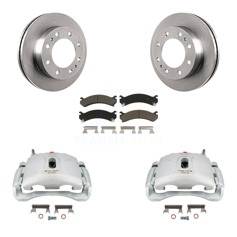 Front Disc Brake Caliper Rotors And Ceramic Pads Kit For Chevrolet Express 3500 GMC Silverado Savana Sierra Classic 4500 KC8-100212C by Transit Auto