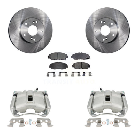 Front Disc Brake Caliper Rotors And Semi-Metallic Pads Kit For 2011 Honda Civic GX with 1.8L KC8-100212P by Transit Auto