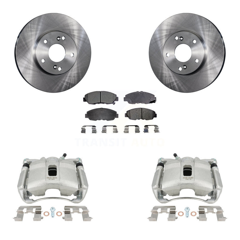 Front Disc Brake Caliper Rotors And Semi-Metallic Pads Kit For 2011 Honda Civic GX with 1.8L KC8-100212P