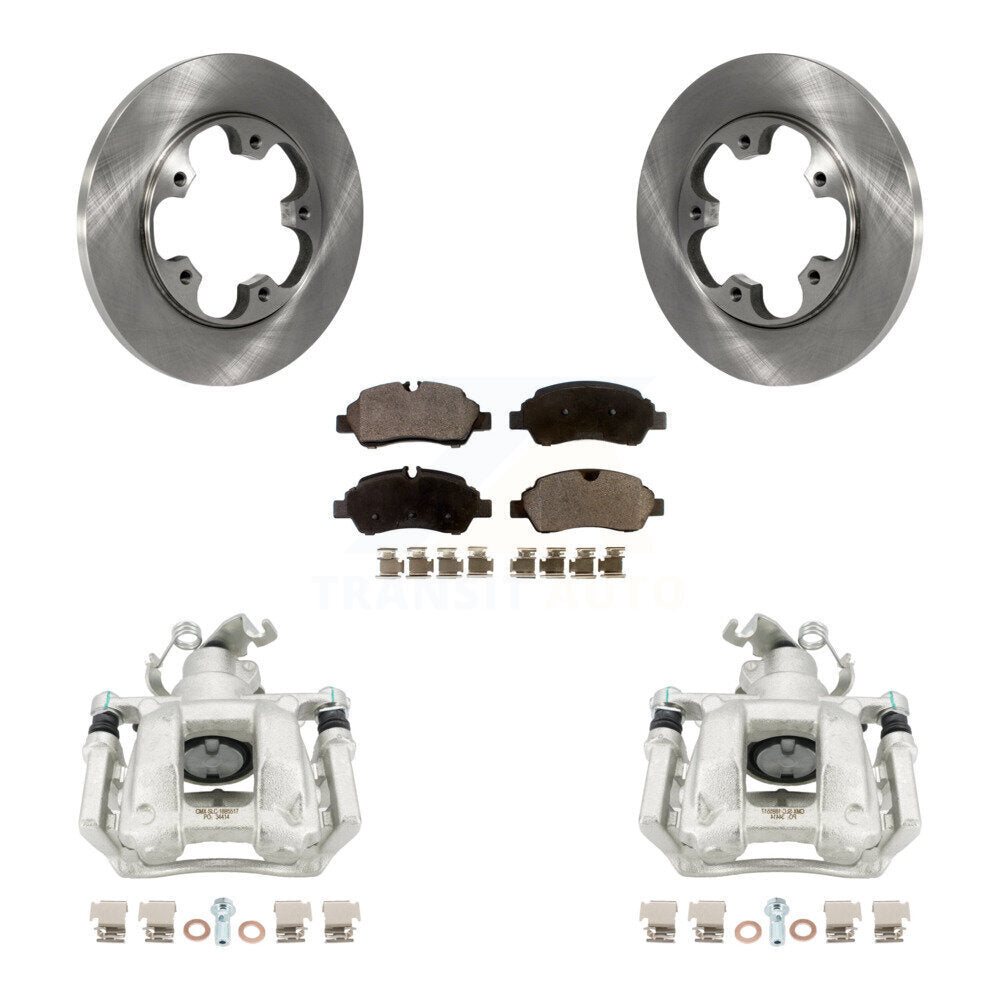 Rear Brake Caliper Rotor Ceramic Pad Kit For Ford Transit-250 Transit-150 Transit-350 HD KC8-100212T