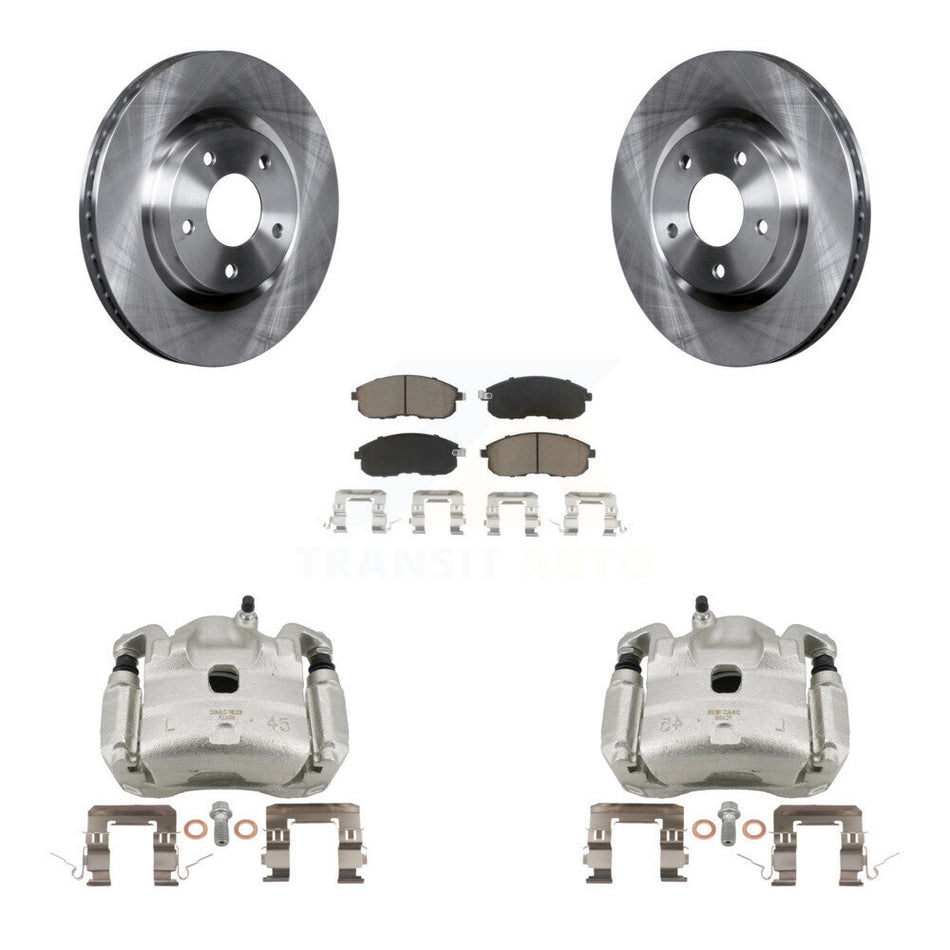 Front Brake Caliper Rotor And Ceramic Pad Kit For 2007-2010 Nissan Sentra SE-R with 2.5L KC8-100214C
