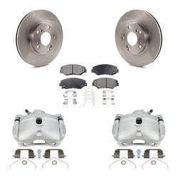Front Disc Brake Caliper Rotors And Semi-Metallic Pads Kit For 2002-2004 Honda CR-V KC8-100214P