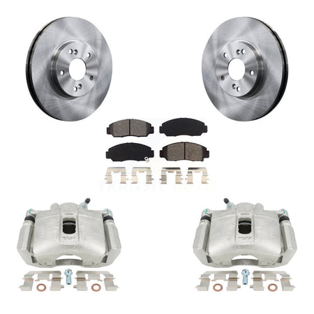 Front Disc Brake Caliper Rotors And Semi-Metallic Pads Kit For 2005-2007 Honda Accord Sedan with 3.0L GAS engine Manual transmission KC8-100214S by Transit Auto