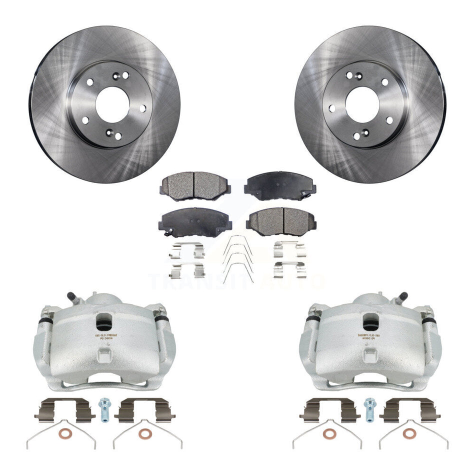 Front Disc Brake Caliper Rotors And Semi-Metallic Pads Kit For 2003-2011 Honda Element KC8-100215P by Transit Auto