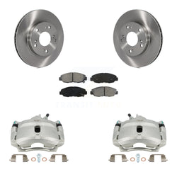 Front Disc Brake Caliper Rotors And Semi-Metallic Pads Kit For Honda Civic KC8-100215S