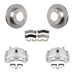 Front Disc Brake Caliper Rotors And Semi-Metallic Pads Kit For Chevrolet Express 3500 GMC Silverado Savana Sierra Classic 4500 KC8-100216P