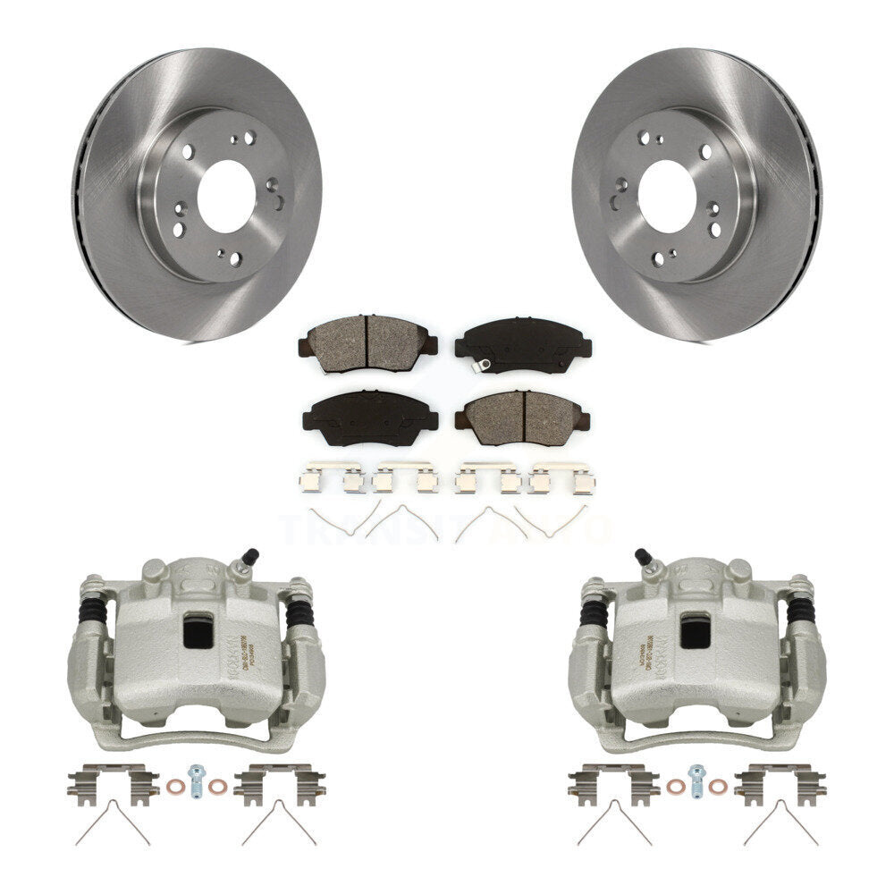 Front Disc Brake Caliper Rotors And Semi-Metallic Pads Kit For Honda Civic KC8-100216S