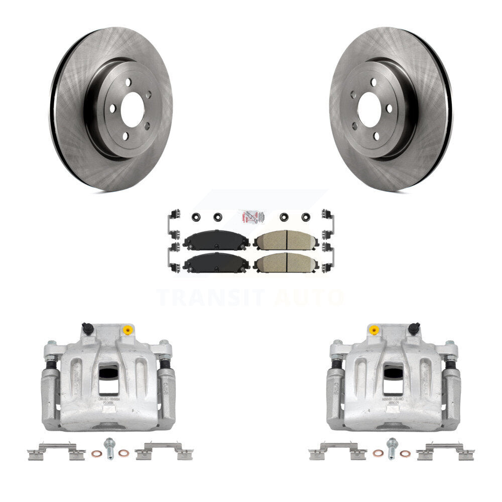 Front Disc Brake Caliper Rotor Ceramic Pad Kit For Chrysler 300 Dodge Charger Challenger KC8-100217N