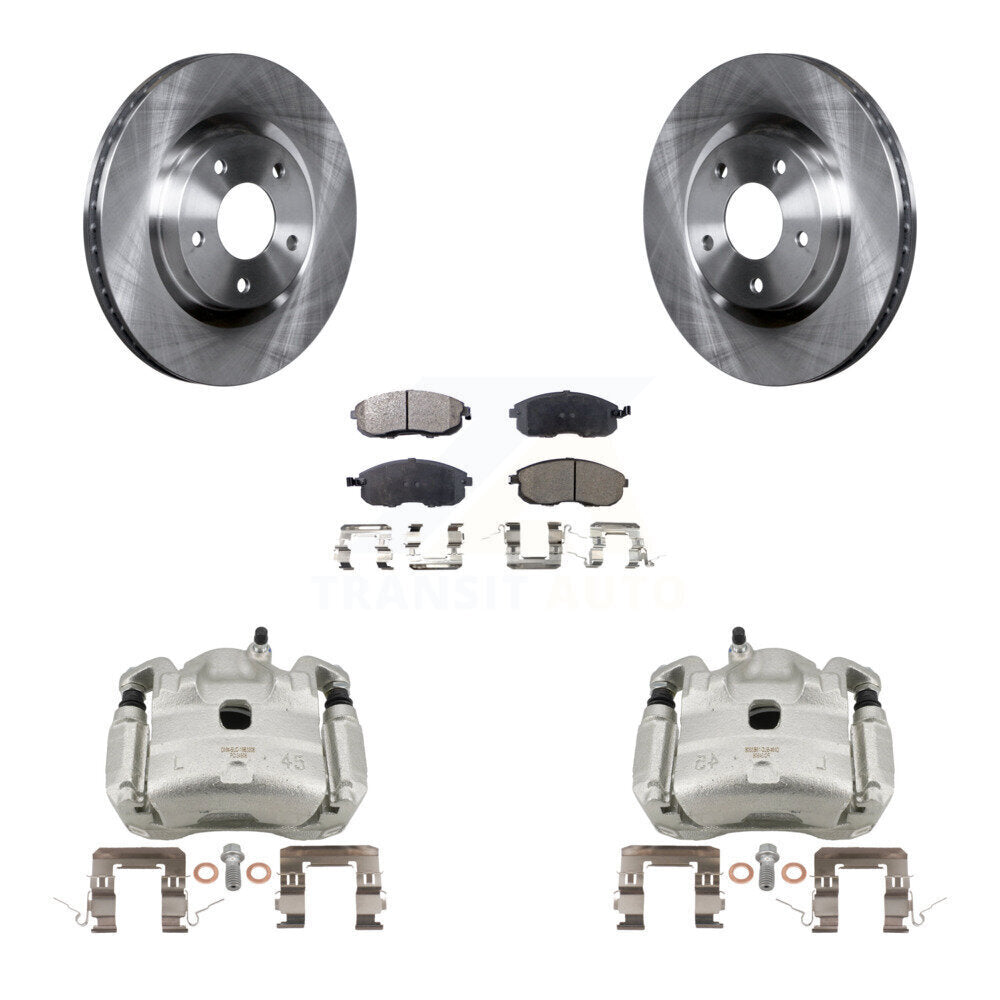 Front Brake Caliper Rotor & Semi-Metallic Pad Kit For 07-10 Nissan Sentra SE-R with 2.5L KC8-100218P
