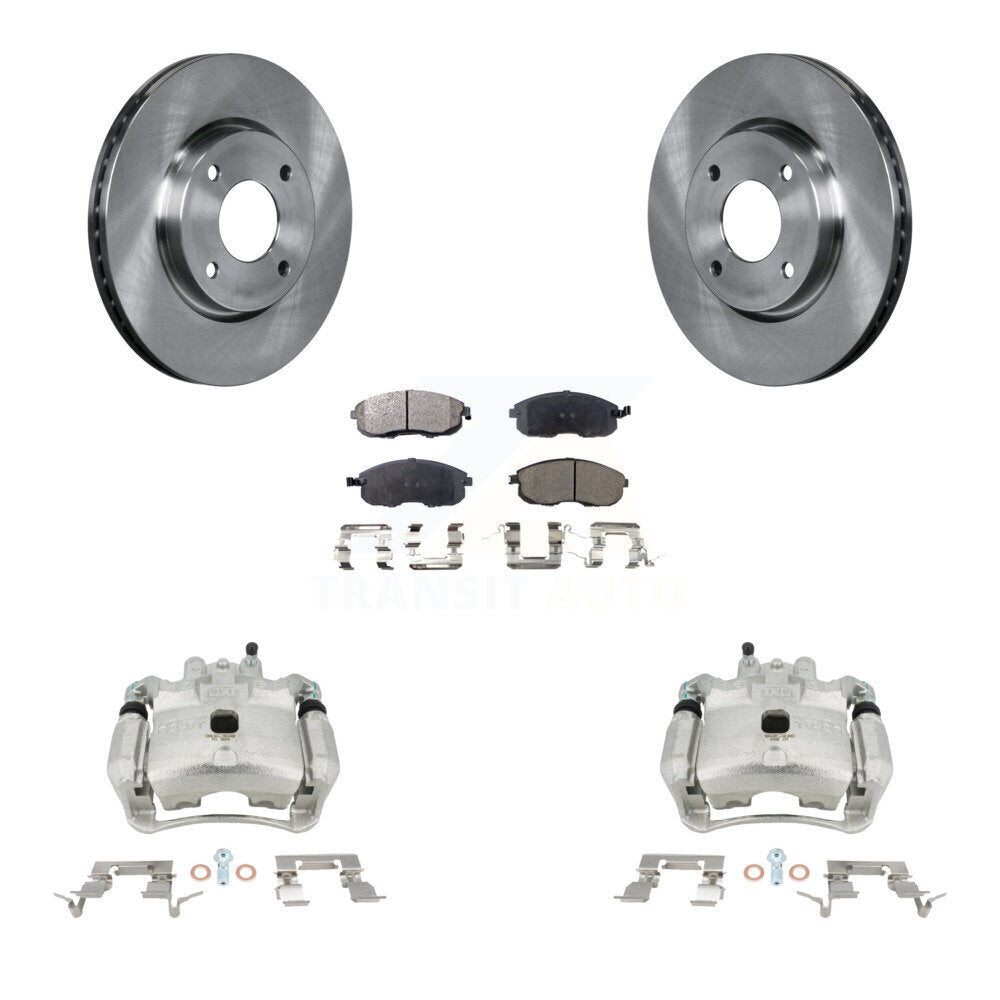 Front Disc Brake Caliper Rotors And Semi-Metallic Pads Kit For Nissan Sentra KC8-100219P by Transit Auto