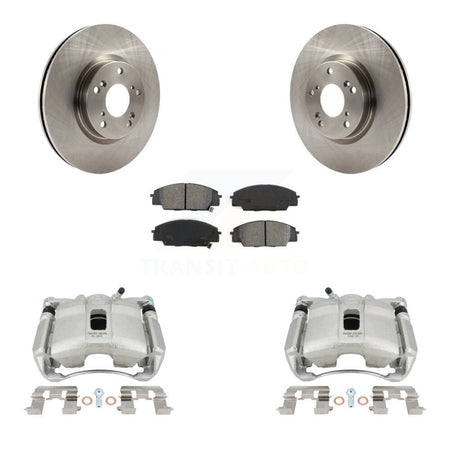 Front Disc Brake Caliper Rotors And Semi-Metallic Pads Kit For 2007-2010 Acura CSX Type-S KC8-100219S by Transit Auto