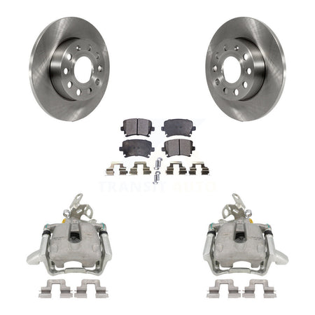 Rear Disc Brake Caliper Rotors And Ceramic Pads Kit For Volkswagen Jetta Rabbit KC8-100219T by Transit Auto