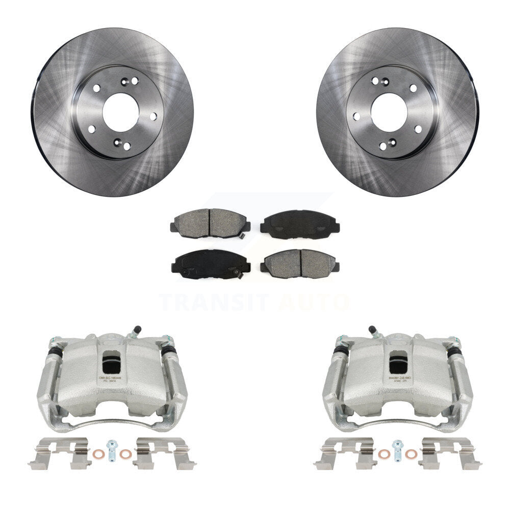 Front Disc Brake Caliper Rotors And Semi-Metallic Pads Kit For 2011 Honda Civic GX with 1.8L KC8-100220S by Transit Auto